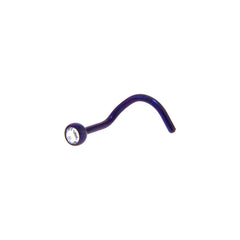 Grade 23 Titanium Dark Purple Crystalline Gem Nose Ring