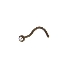Grade 23 Titanium Bronze Crystalline Gem Nose Ring