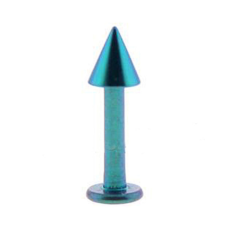 Solid Titanium Lake Blue Cone Labret 5/16-4mm