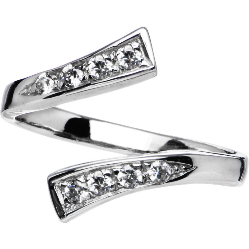 Sterling Silver 925 Cubic Zirconia Classic Toe Ring