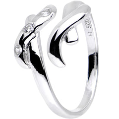 Sterling Silver 925 Cubic Zirconia Crisscross Toe Ring