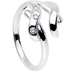 Sterling Silver 925 Cubic Zirconia Crisscross Toe Ring