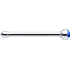 20G Stainless Steel Sapphire Blue Gem Micro Nose Bone