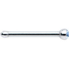 20G Stainless Steel Light Blue Gem Micro Nose Bone