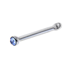20G Stainless Steel Light Blue Gem Micro Nose Bone