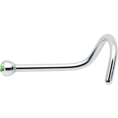 20G Stainless Steel Green Gem Micro Nose Ring Twister