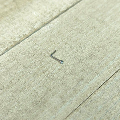 20G Stainless Steel Aqua Gem Micro Nose Ring L-Shaped