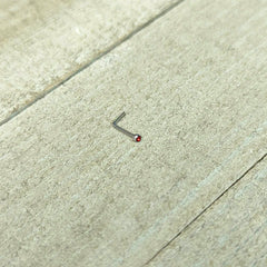 20G Stainless Steel Ruby Red Gem Micro Nose Ring L-Shaped