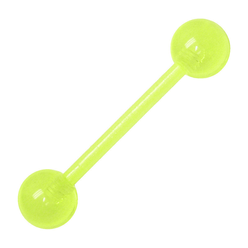 Bioplast Green Glow In The Dark Barbell Tongue Ring