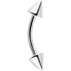 Solid 14k White GOLD CONE Eyebrow Ring 16G 5/16 3mm