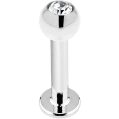 16G 5/16 14k White Gold CZ Ball Labret Tragus Cartilage