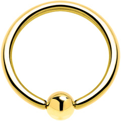 Solid 14K Yellow Gold 16G 3/8 Ball Captive Ring 3mm Ball