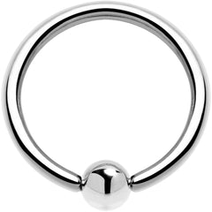 16G 3/8 Solid 14K White Gold BCR Captive Ring