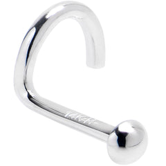 Solid 14K White Gold DOME Nose Ring