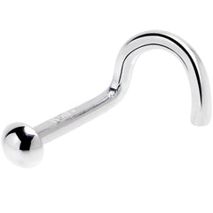 Solid 14K White Gold DOME Nose Ring