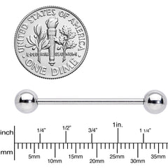 14G STEEL BARBELL Ring 1 inch 6mm