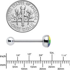 Surgical Steel RAINBOW Gay Pride Barbell