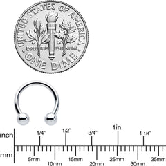 16G 5/16 Stainless Steel Horseshoe Circular Barbell