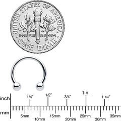 16G STEEL HORSE SHOE Circular Barbell 3/8 3mm
