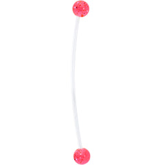 Pregnant Belly Button Ring Clear and Pink Glitter Pack Set