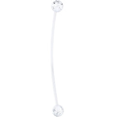 Pregnant Belly Button Ring Clear and Pink Glitter Pack Set