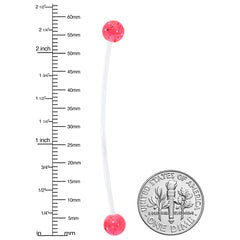 Pregnant Belly Button Ring Clear and Pink Glitter Pack Set
