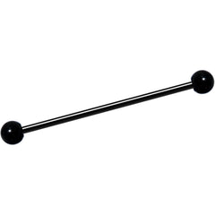 14G Black Plated Titanium Industrial Barbell Earring