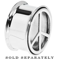 7/8 Stainless Steel Double Flare Peace Symbol Tunnel