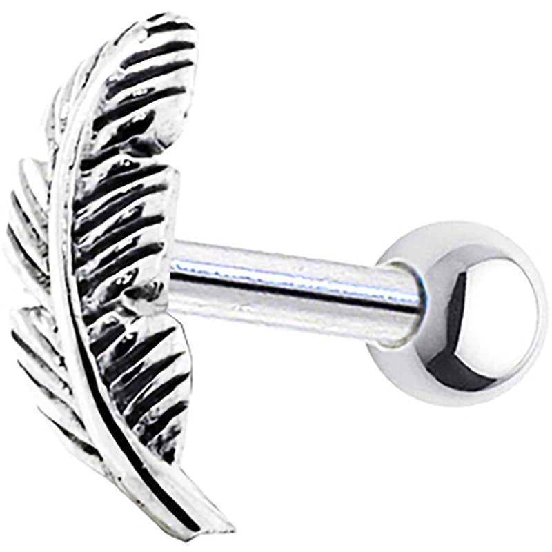 Sterling Silver 925 Feather Right Cartilage Earring