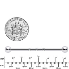 Surgical Steel Notched Industrial Barbell Earring