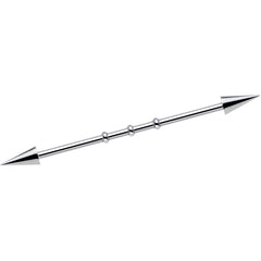 Surgical Steel Spiked Industrial Barbell Earring