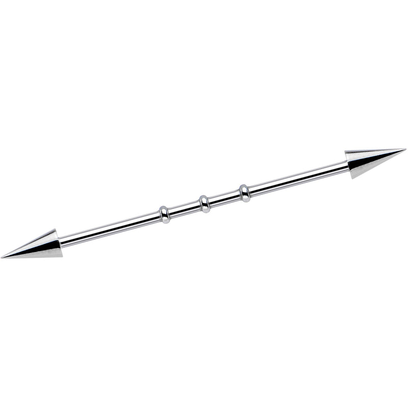 Surgical Steel Spiked Industrial Barbell Earring