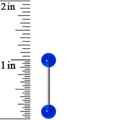 Bold Blue Barbell Tongue Ring