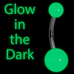 Light Blue GLOW in the DARK Belly Button Ring