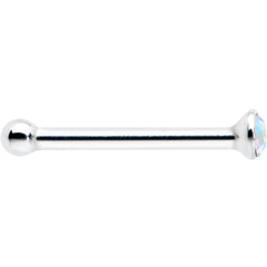 Sterling Silver 1.2mm Aurora Nose Bone Created with Crystals