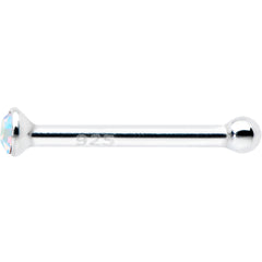 Sterling Silver 1.2mm Aurora Nose Bone Created with Crystals