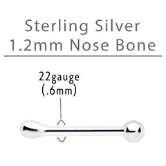 Sterling Silver 1.3mm Ball  Nose Bone