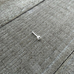 Sterling Silver 2mm Clear Nose Bone Created with Crystals