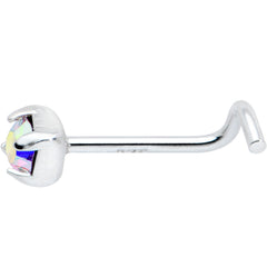 Sterling Silver 3mm Aurora Nose Ring Created with Crystals