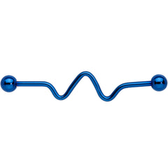Wave Blue Anodized Titanium Industrial Project Bar 40mm