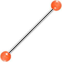 Orange Glow in the Dark Industrial Barbell 35mm