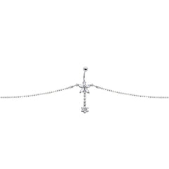 Clear Gem Floweret Flower Belly Chain