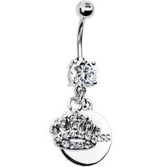 Cubic Zirconia Crown Princess Belly Ring