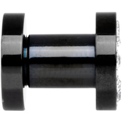 4G Black Anodized Clear Gem Go Glam Screw Fit Tunnel Plug Set