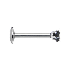 16G Black 3mm Square Gem Internally Threaded Labret Monroe Tragus