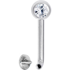 14G 5mm Clear Gem Vertical Hood Piercing -7/16 2mm Rise