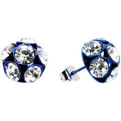 Blue Ball Gem Stud Earrings