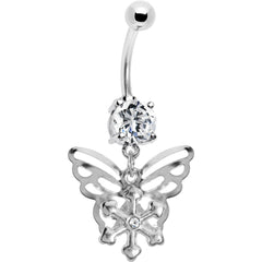 Crystalline Gem Encompass Butterfly Belly Ring