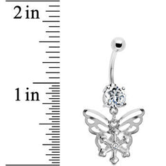 Crystalline Gem Encompass Butterfly Belly Ring