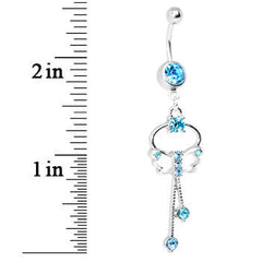 Butterfly Wishes Blue CZ Belly Ring